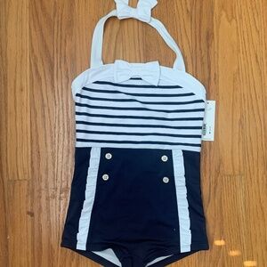Girls Nautical Janie and Jack Swimsuit Size 8 NWT